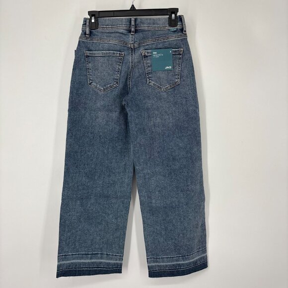 Jag Women's Ava Mid Rise Ankle Relaxed Wide Leg Jeans Skyfall Blue Size 2 NWT - Picture 3 of 7